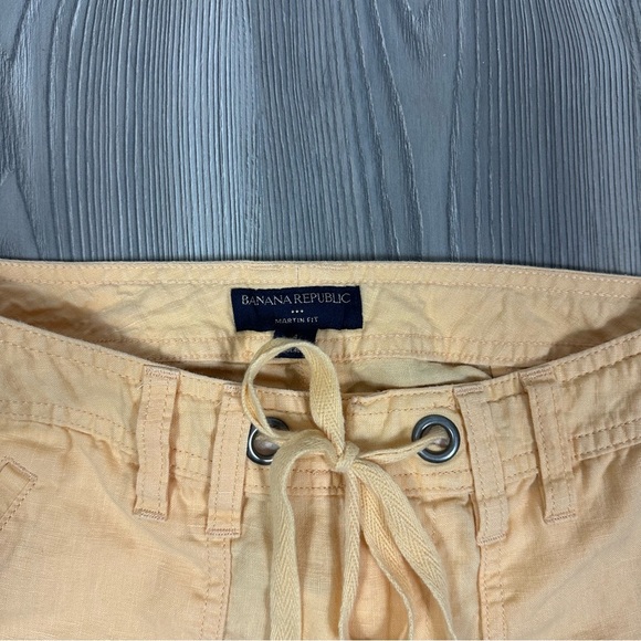 Banana Republic Light Orange Linen Cargo Pants Summer Size 4 - Picture 3 of 6